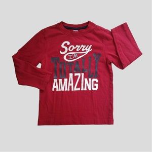 Gymboree Long Sleeve Red Youth T-Shirt With Totally Amazing